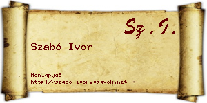 Szabó Ivor névjegykártya